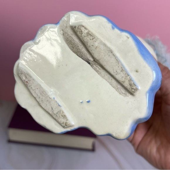 Vintage 50s Glamour Girl Head Vase w/Blue Flower Kitschy Retro Planter - Picture 9 of 10